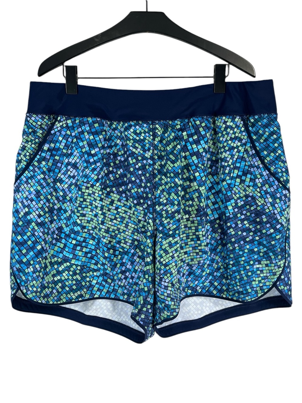 NEW Lands' End geometric blue and green quick-dry board shorts Size 20W